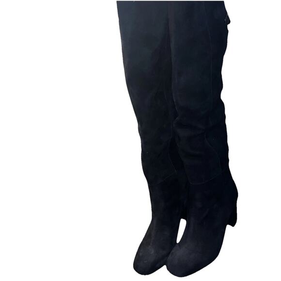 New WHBM White House Black Market Jaz Black Suede Over the Knee Boots Tall Sz 9 - Picture 2 of 13